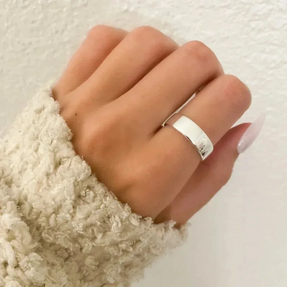 925 Sterling Silver Ring Band Minimalist Ring Dainty Ring Adjustable Open Ring